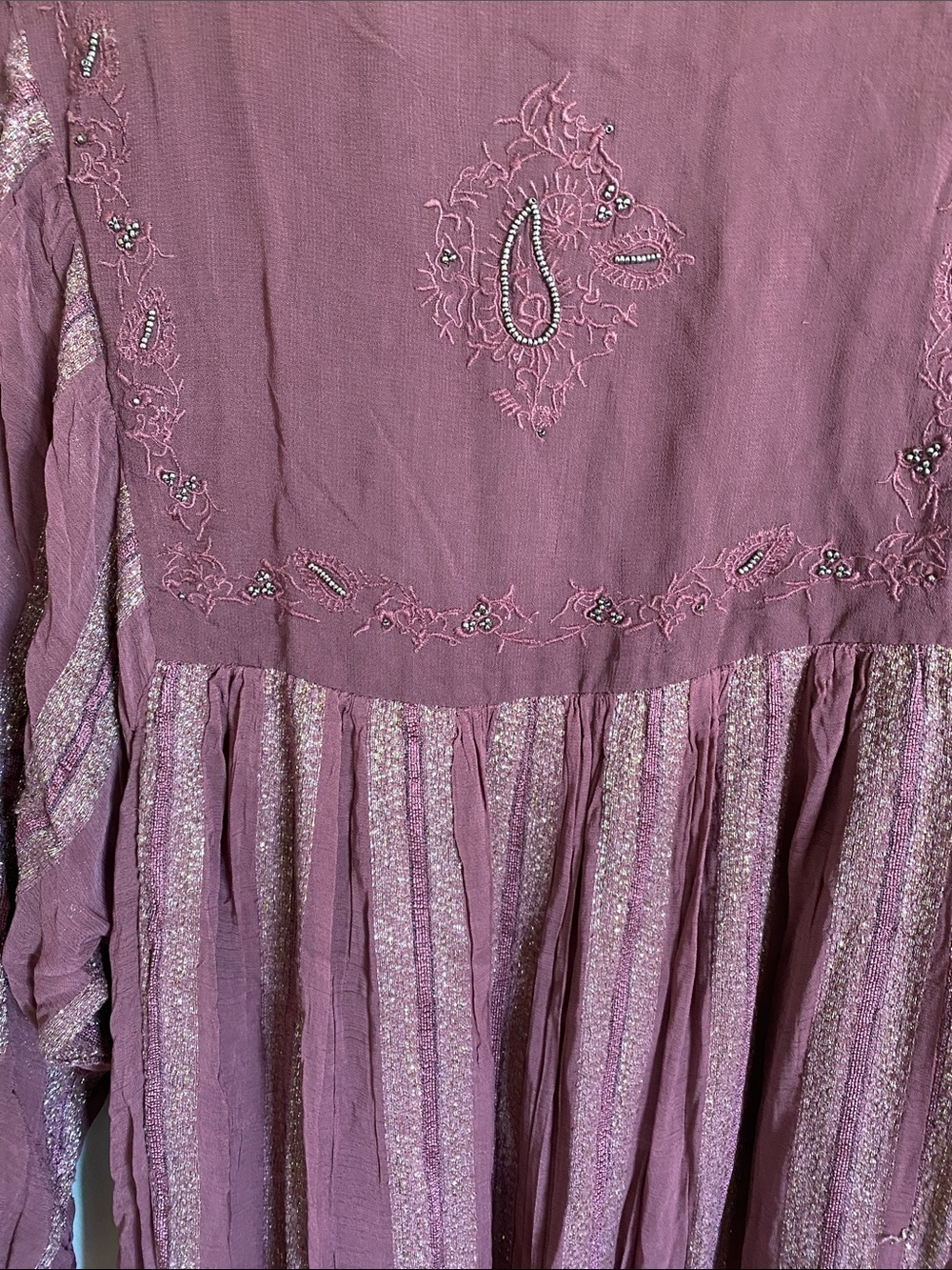 RAGA Bohmian Metallic Beaded Dress in Maroon - Picture 10 of 10